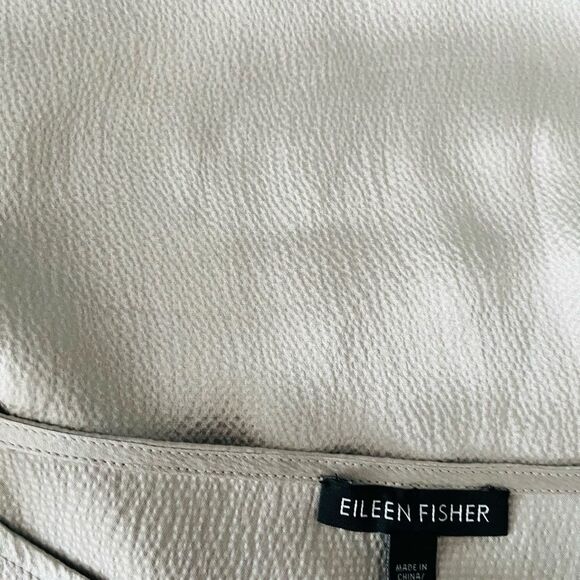 Eileen Fisher Silk Georgette Crepe Long Sleeveless Shell Tank Grey sz Small. - Picture 9 of 9